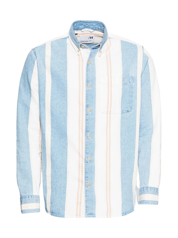 Selected Brad 23903 Stripe LS Loose shirt - Light Blue Denim